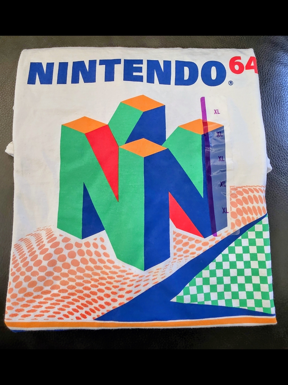Nintendo 64 Retro Logo Tee — White with Green, Blue & Orange Graphic